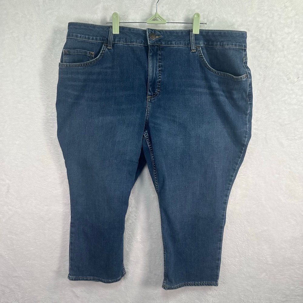 Lee Regular Fit Capri Size 22W Mid Rise Women Blue Denim Jeans